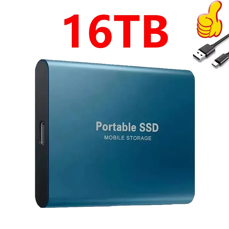 Genuine Portable SSD 1TB High Speed External Hard Drive 2TB/4TB USB 3.2 Hard Disk 16TB Mass Solid State Drive for Laptop/PC/MAC