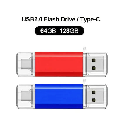 NOWY Pendrive OTG 2 w 1 typu C 128 GB 64 GB Szybki dysk flash USB OTG Pendrive 64 GB 128 GB Dyski flash USB OTG 2 w 1 typu C