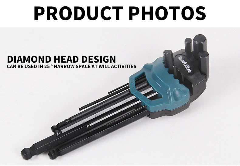 Makita B-65894 Hex Key Wrench 9PCS Set