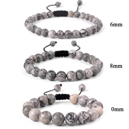 6mm 8mm 10mm Natural Stone Bracelet, Tiger Eye Agate Lava Bead Unisex Adjustable Handwoven Boho Jewelry Gift for Men Women