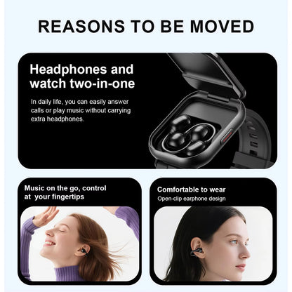 LIGE Bluetooth Headphones with clip-on design 2 In 1 Smartwatch with Earphones Heart Rate Sport Fitness Headset Smart Watch 2026