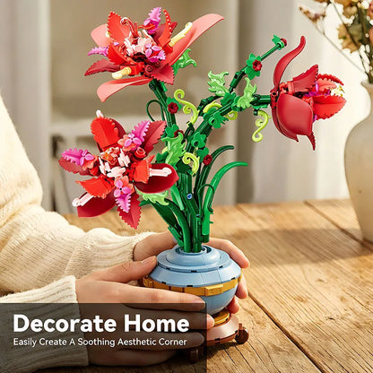 2026 New Moc 505 Pcs Bouquet Model Assembly Building Block Educational Adults Kid Toys Flowers Bricks Set Desktop Ornament Gifts