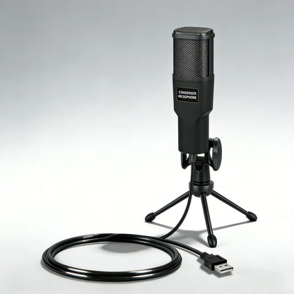 USB Computer Microphone, Condenser PC Mic for Podcasting, Streaming, Vocal Recording, Compatible with PC & Laptop, PS4/5