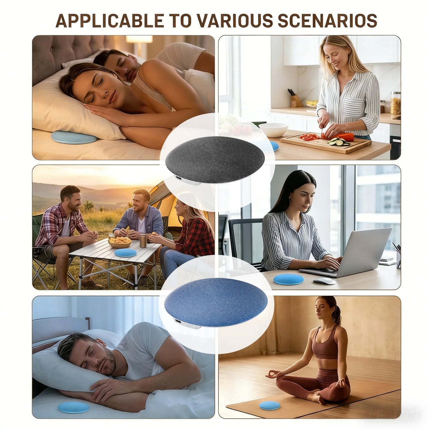 2026 Upgrade: Round Bone Conduction Pillow Speaker, Airwave Conduction Sleep Aid Speaker, Available in Three Colors, Smart App T