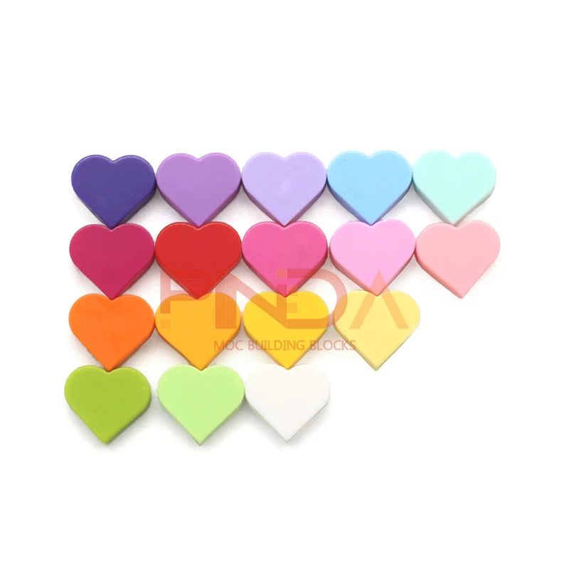 100pcs MOC 39739 Tile Round 1x1 Heart Building Blocks Sets Love Peach Compatible with Educational Creative Kids Children Toys