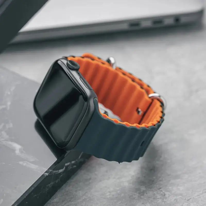 Ocean Strap for apple watch Band 44mm 40mm 45mm 41mm 49mm 46mm silicone correas bracelet iWatch series 7 5 6 3 se 8 Ultra 2 9 10