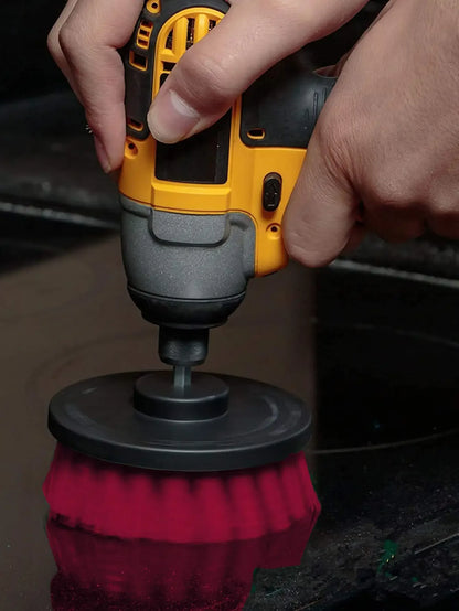 3Pcs/Set Electric Scrubber Brush Drill Brush Kit Plastic Round Cleaning Brush For Carpet Glass Car Tires Nylon Brushes