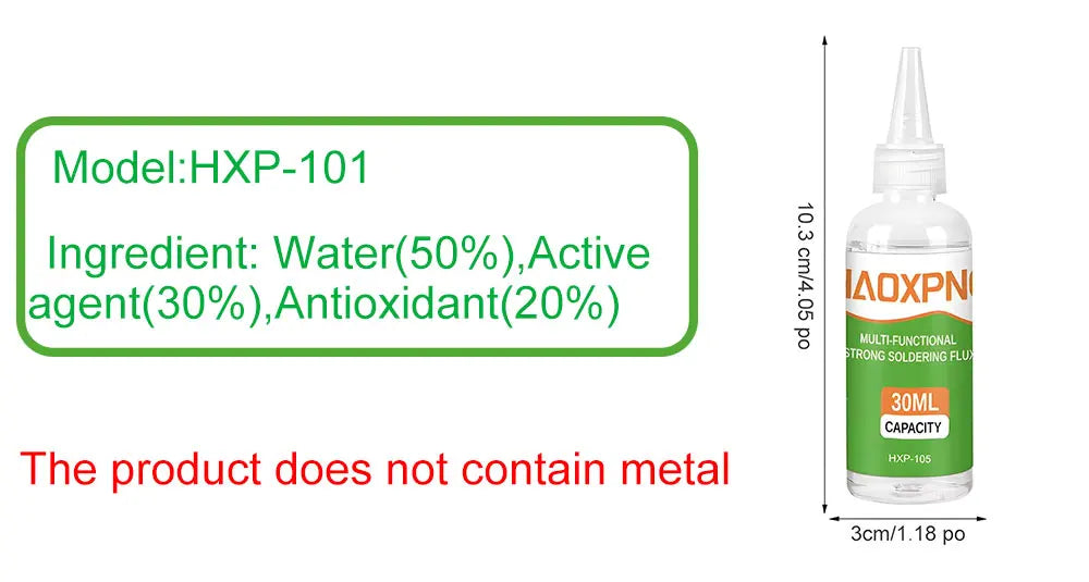 Multi functional strong soldering flux suitable for metals such as stainless steel, copper, iron, nickel, galvanized sheet, etc