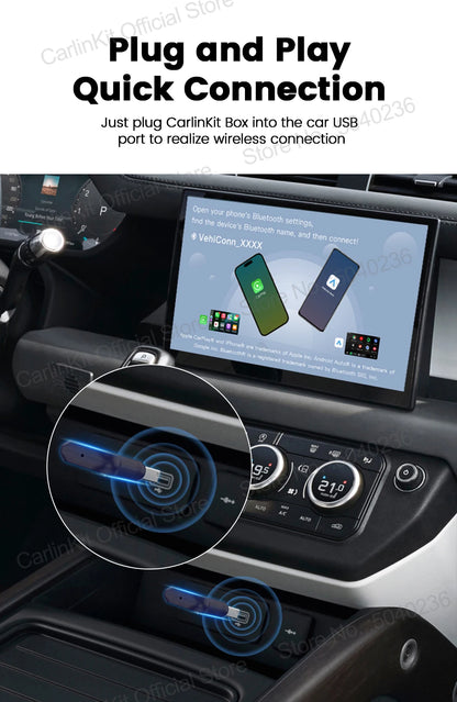 Mini 5 Pro CarlinKit 5.0 Wireless CarPlay Dongle Wireless Android Auto Adapter AI Smart Box Car Intelligent Systems For OEM Car
