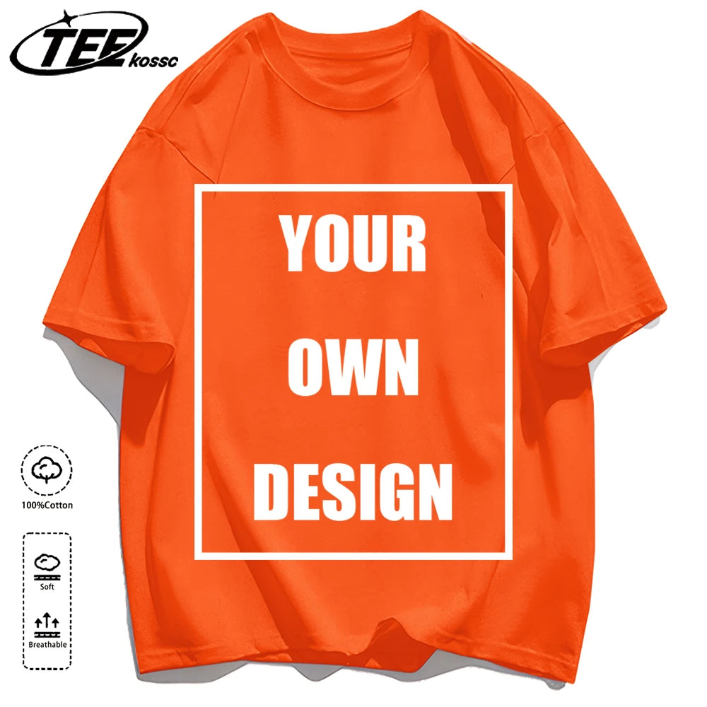 Men's Personalized T-shirt 100%Cotton Tee Custom Shirt Make Your Design Logo Text Men Women Design Your Gift Couple Tshirt