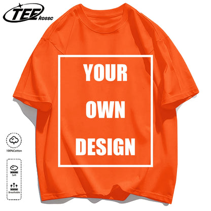 Men's Personalized T-shirt 100%Cotton Tee Custom Shirt Make Your Design Logo Text Men Women Design Your Gift Couple Tshirt