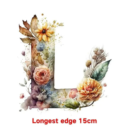 15cm Cartoon Flower Alphabet Heat Transfer Heat Press Printed Accessories PatchDIY children's clothing decoration sticker