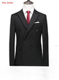 Men'S Slim Fit 2pcs Suit Double Breasted Business Wedding Prom Tuxedo Suits Blazer & Pants Set