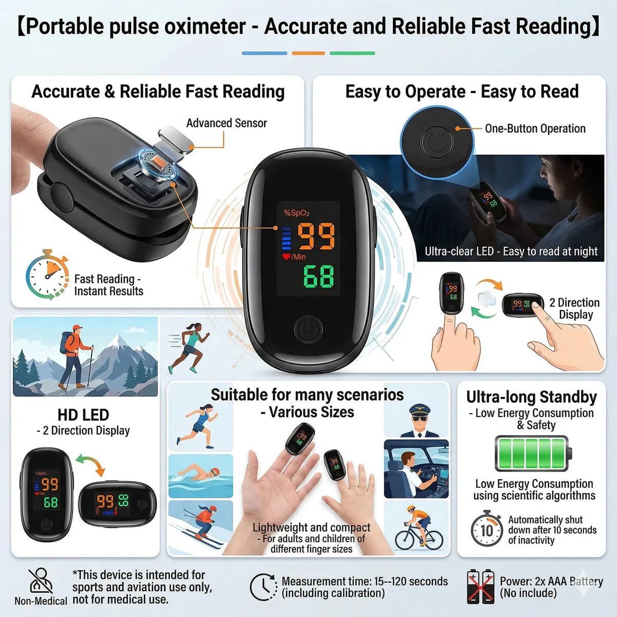 Non-Contact Infrared Forehead Thermometer IR Thermometer Fast Reading Portable Finger Pulse Oximeter Health Care Ear Thermometer