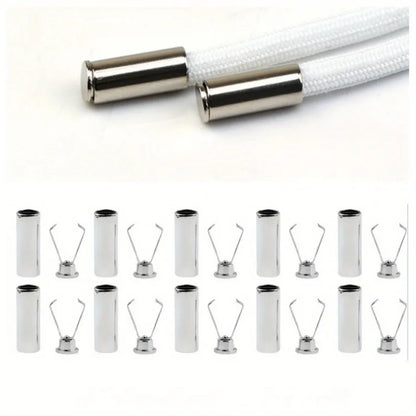10pcs Heavy Duty Cord Locks Adjustable Metal Clips Secure Fastening for Shoelaces Bags Hoodies DIY Crafts Organizing Cables
