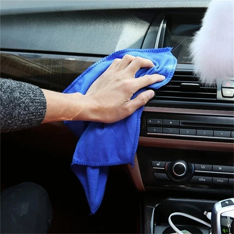 1-20Pcs Soft Microfiber Car Cleaning Towel Drying Cloth Hemming Wash Towel Water Suction Polishing Car Motorcycle Cleaning Tools
