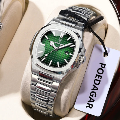 POEDAGAR Original Quartz Women Watch Stainless Steel Waterproof Luminous Ladies Watch Date Fashion Elegant Woman’s Watches Reloj