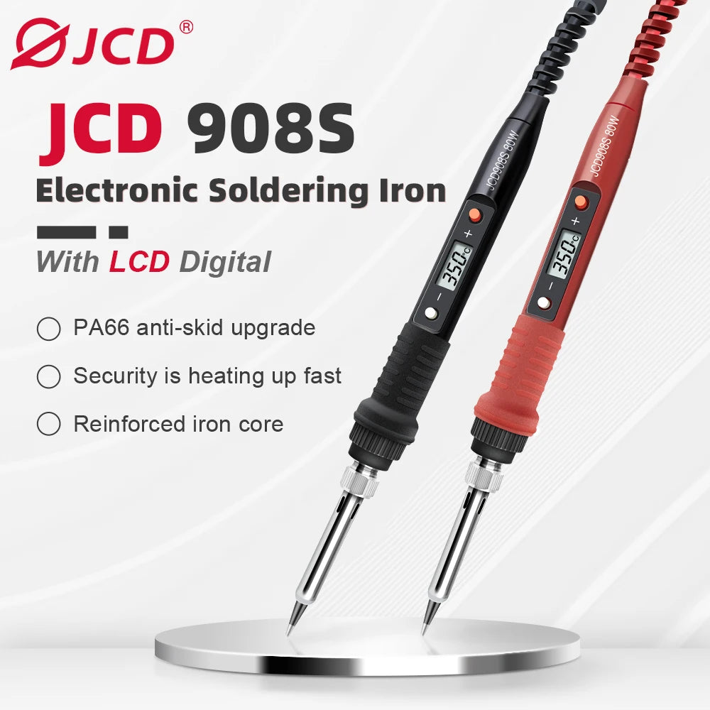 JCD 80W Digital Electric Soldering Iron Kit Temperature Adjustable 220V 110V Welding Tools Ceramic Heater Soldering Tips Rework