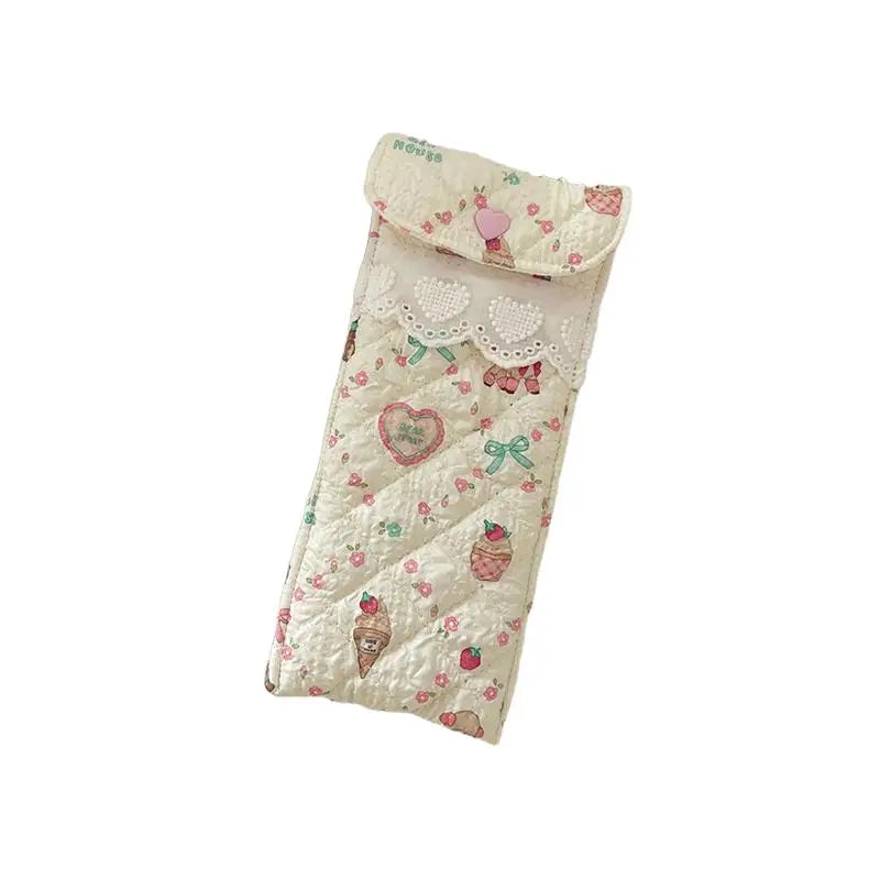Stylish Quilted Glasses Holder Cute Kawaii Pouch Soft and Fun for Sunglasses and Eyeglasses