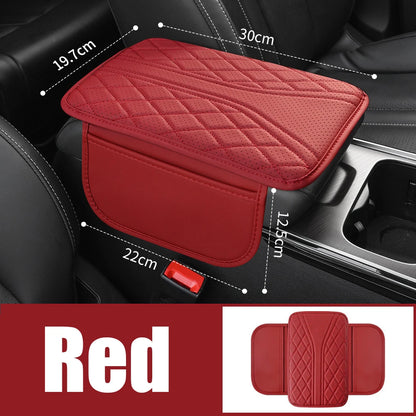 Multi-Functional Leather Car Armrest Storage Bag Auto Center Console Riser Protective Pad Car Organizer Accessory