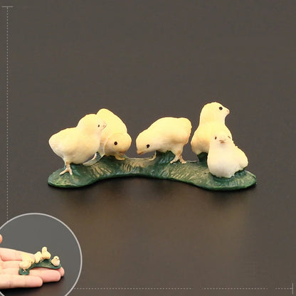 Solid simulation animal model domestic chicken rooster hen chick ornaments home decoration crafts