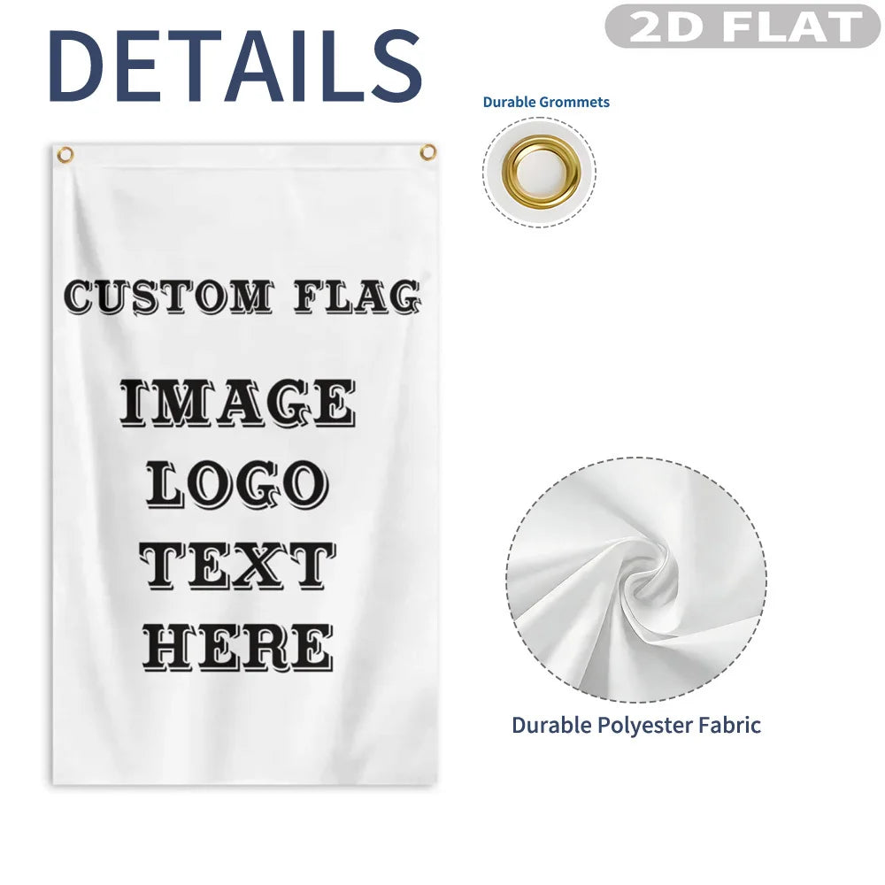 2D FLAT 1pc Custom Vertical Single-Sided Printing Flag, Flag with 2 Grommets, Suitable for Outdoor Garden Yard Outdoor Using