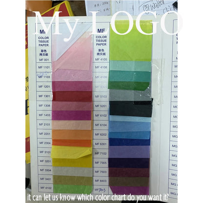 500Pcs/Lot Eco Friendly Color Tissue Paper Custom Logo Branded For Clothing T Shirt Gift Wrapping Packagingr