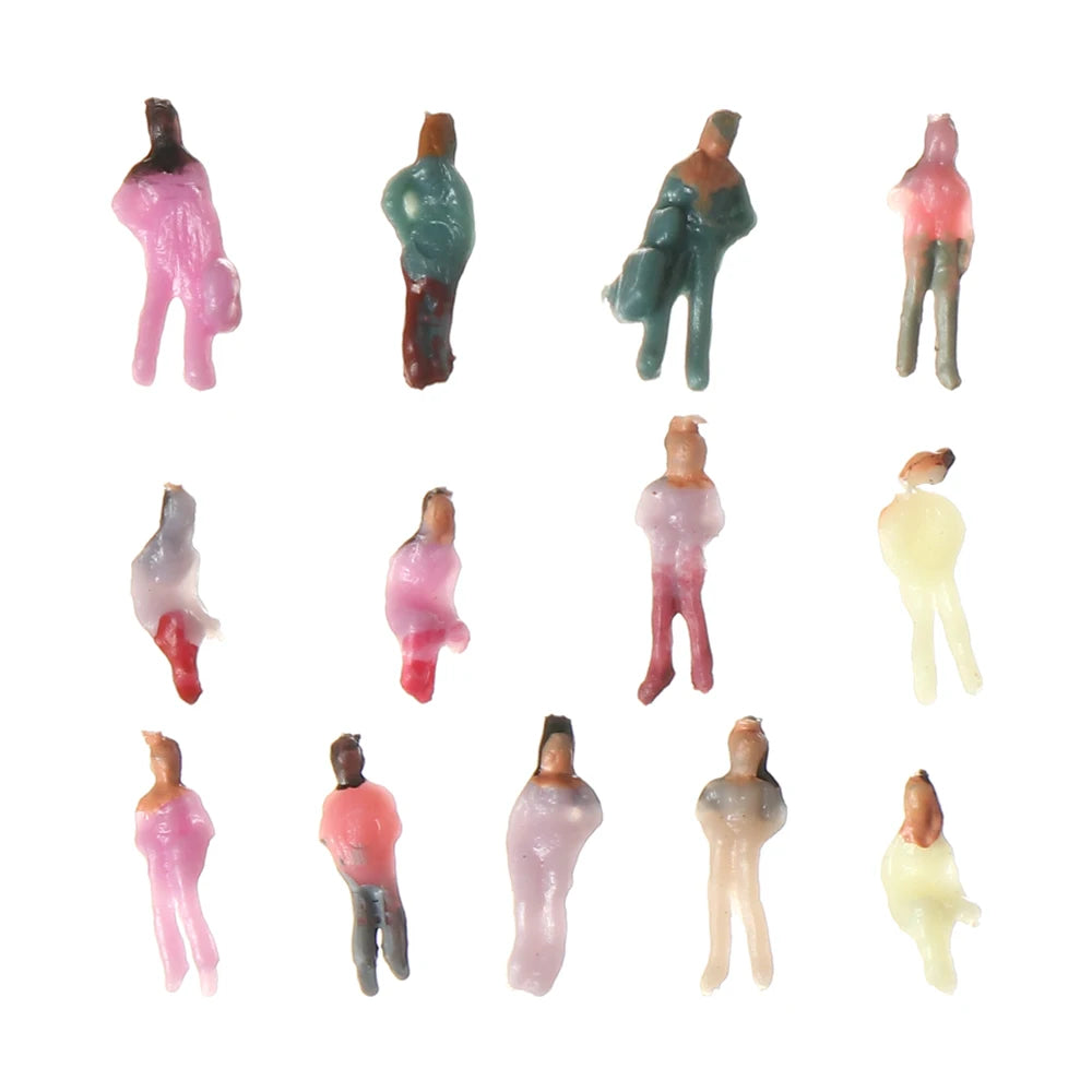 100Pcs/Bag 1:100/1:150/1:75/1:50 Scale Plastic People Figures Model Building Passengers DIY Character Mixed Color Pose Kids Toys