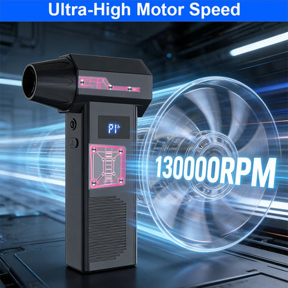13000rpm Turbo Jet FanPowerful Air Blower, High Speed Jet Fan Handheld Portable Type-C Charging Dust Snow Cleaning Air Turbo Jet
