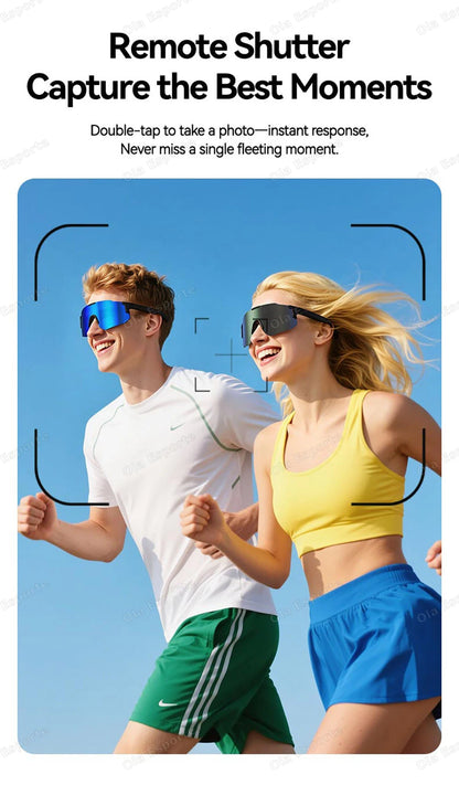 Smart Cycling Glasses Men Bluetooth UV400 Polarized Sunglasses Man AI Voice Intelligent Headphones Call Music Play Camera Remote