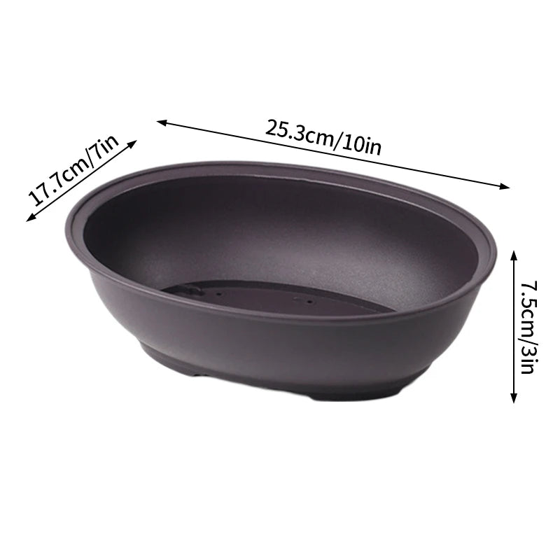 Rectangular Square Flowerpots Imitation Purple Clay Succulent Plants Pots Oval Pots Outdoor Garden Landscape Bonsai Pot Trays