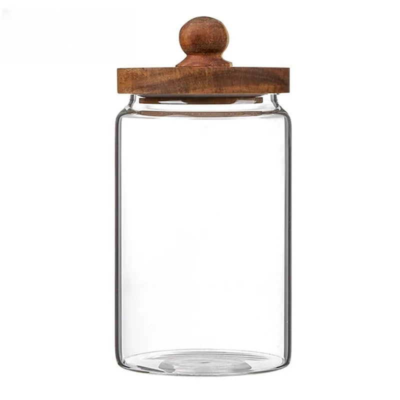 Kitchen Glass Storage Jar Multi-purpose Transparent Glass Sealed Jar Household Moisture-proof Grains Coffee Bean Storage Tank