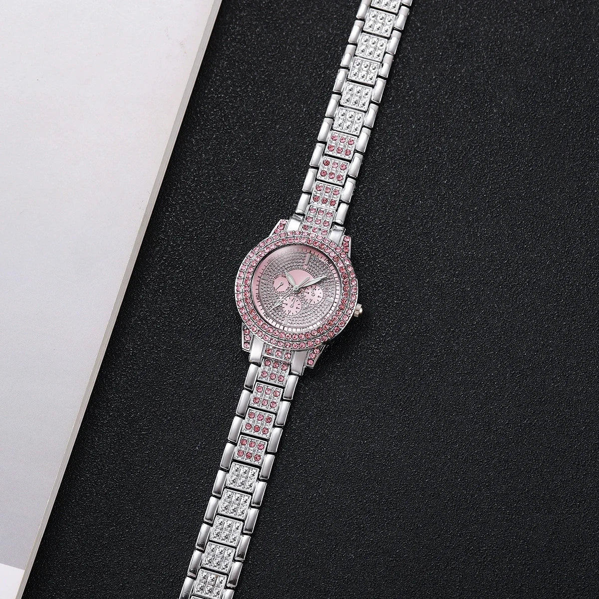 20262026 Spring Fashion Quartz Watch Accessories Set for Men and Women, Simple and Trendy Double Row Bracelet Cross Set