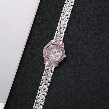 20262026 Spring Fashion Quartz Watch Accessories Set for Men and Women, Simple and Trendy Double Row Bracelet Cross Set