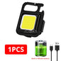 COB Work Light Flashlamp Mini Flashlight Keychain Carry LED Waterproof USB Charge Convenient Emergency Outdoor Lighting Camping