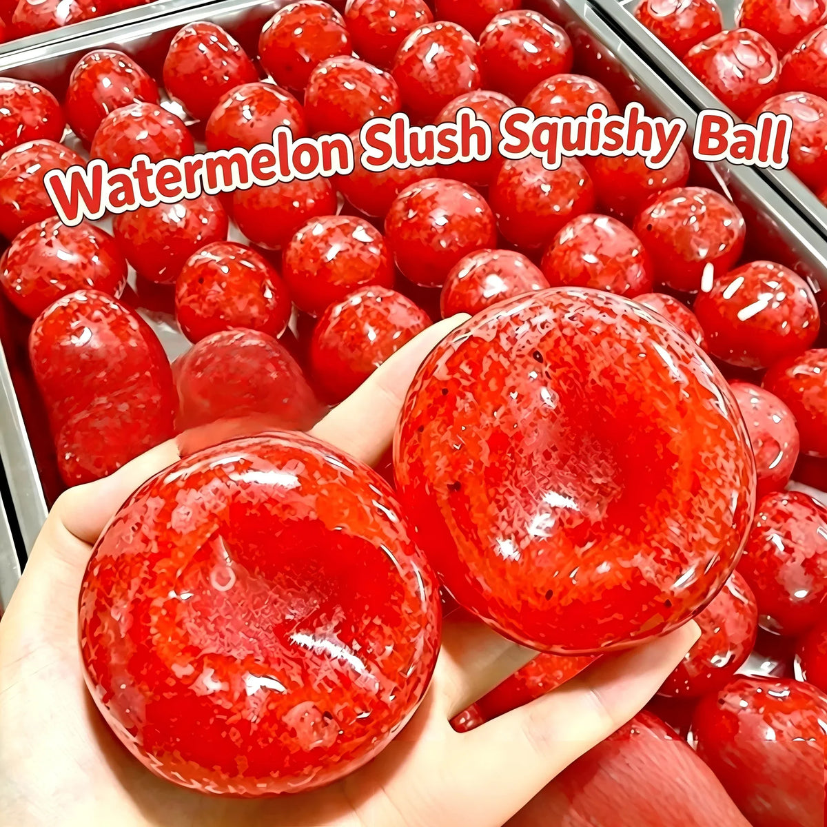 Passion Fruit Vaseline Filling Squeeze Ball, Yellow TPR Squishy Fidget Toy with Black Seeds, Crinkling Sound Ice‑Slush Texture