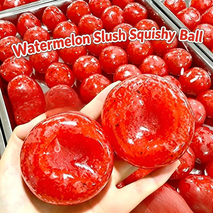 Passion Fruit Vaseline Filling Squeeze Ball, Yellow TPR Squishy Fidget Toy with Black Seeds, Crinkling Sound Ice‑Slush Texture