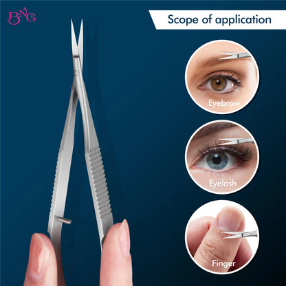 Straight Stainless Steel Squeeze Scissors Facial Hair Scissors Eyebrow Trimmer Grooming Scissors for Shaping Ear Nose Cuticle