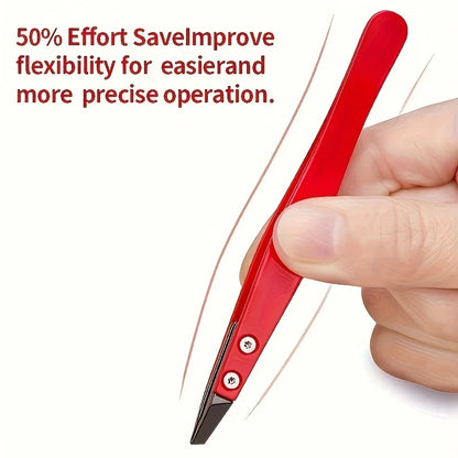 Precision Ceramic Tip Eyebrow TweezersIdeal for Ingrown & Facial Hair Removal, Stainless Steel, Fragrance-Free Beauty Tool