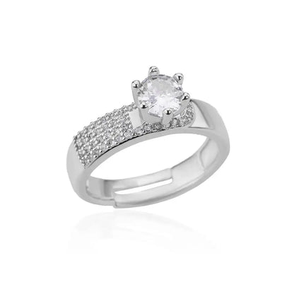 Blue Zircon Crown Rings For Women Stainless Steel Gold Color Adjustable Crown Ring 2026 Trend Design Female Wedding Jewerly Gift
