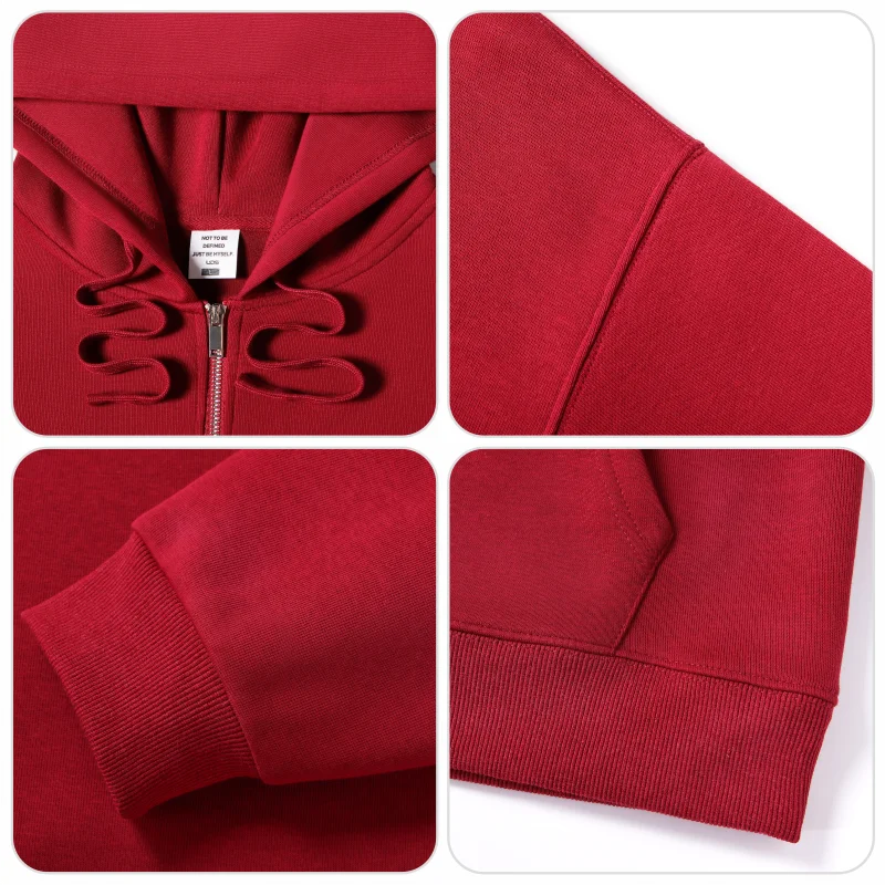 Bulk Custom Logo Full Zip Up Hoodie Unisex Sweatshirt Personalized Printing Embroidery Team Staff Uniform Work Jacket Men Women