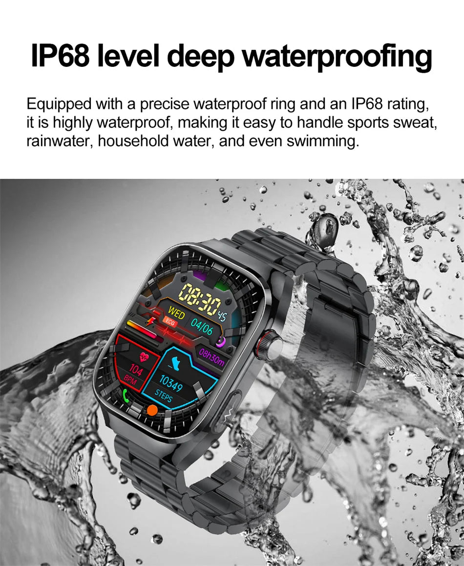 2026 New Professional-Grade Smart Watch Men ECG+PPG Uric Acid Body Fat Health Analysis IP68 Waterproof AMOLED Smartwatch Women