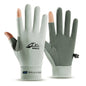 Sunscreen Cycling Gloves for Men and Women, Summer Leak Finger Outdoor Fishing, Thin Ice Silk Anti Slip Breathable Gloves