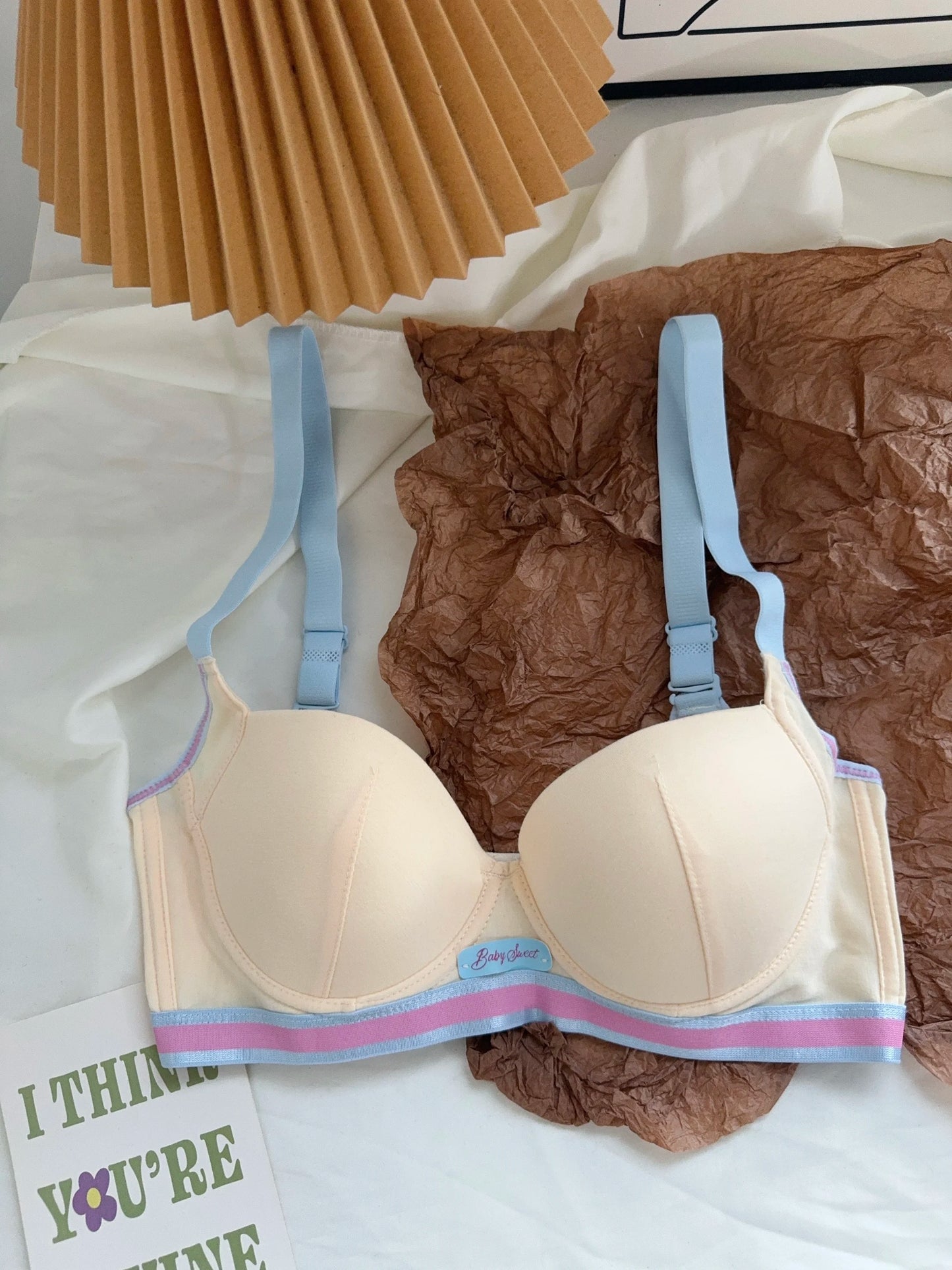 YUQI Dopamine Pink Plus Size Bra - Big Bust Lift | Anti-Sag Non-Trace Thin Lingerie Wireless Push Up Comfort Sexy Support