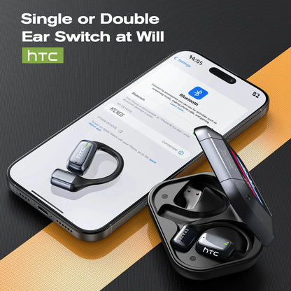 HTC NE25 Bluetooth Earphones AI Translator Earbuds LCD Touch Screen OWS Sport Wireless Headphones Long Life with Mic