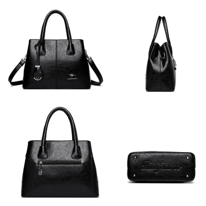 Genuine Brand Women's Soft Leather Handbags Ladies Large Tote Bag Female Square Shoulder Bags Sac Fashion Crossbody Bags Purse