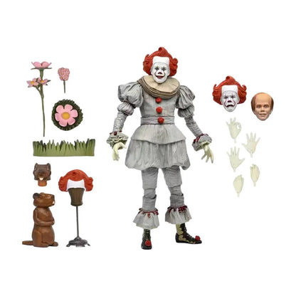 7 Inch Neca Ultimate Pennywise PVC Statue IT Movie Character Action Figure Exquisite Craft Desk Decor Ornament For Movie Fans
