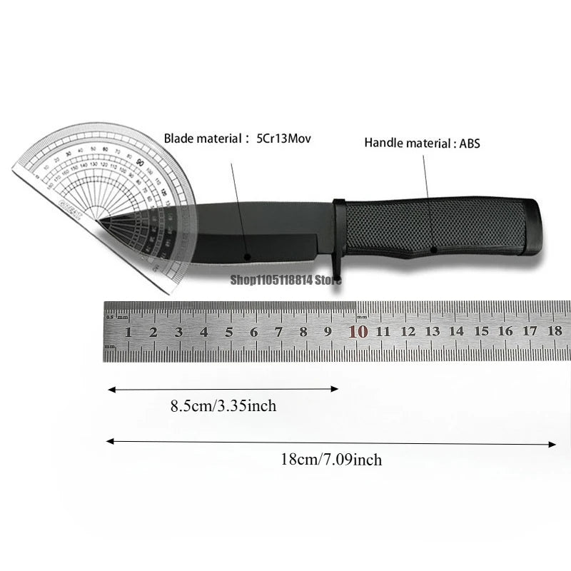 Outdoor Straight Knife, Non-slip Handle, Nylon Sleeve, Utility Knife, EDC Knife, High Hardness Fixed Blade Knife for Rescue