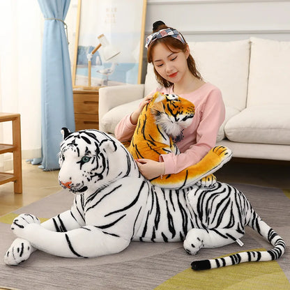 50/75cm Lifelike Tiger Plush Toys Soft Wild Animals Simulation White Brown Tiger Doll Children Kids Birthday Gift