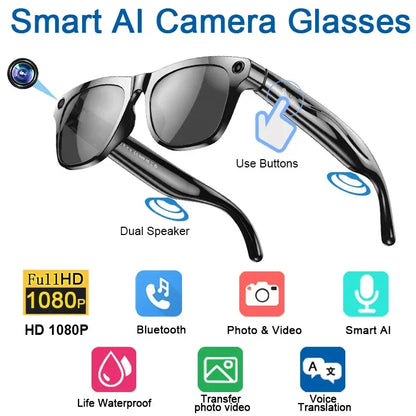 Lenovo AI Smart Bluetooth Glasses HD 6K 260Mah Multifunction Calling Translate Voice Assistant Music Player Camera Glasses 2026